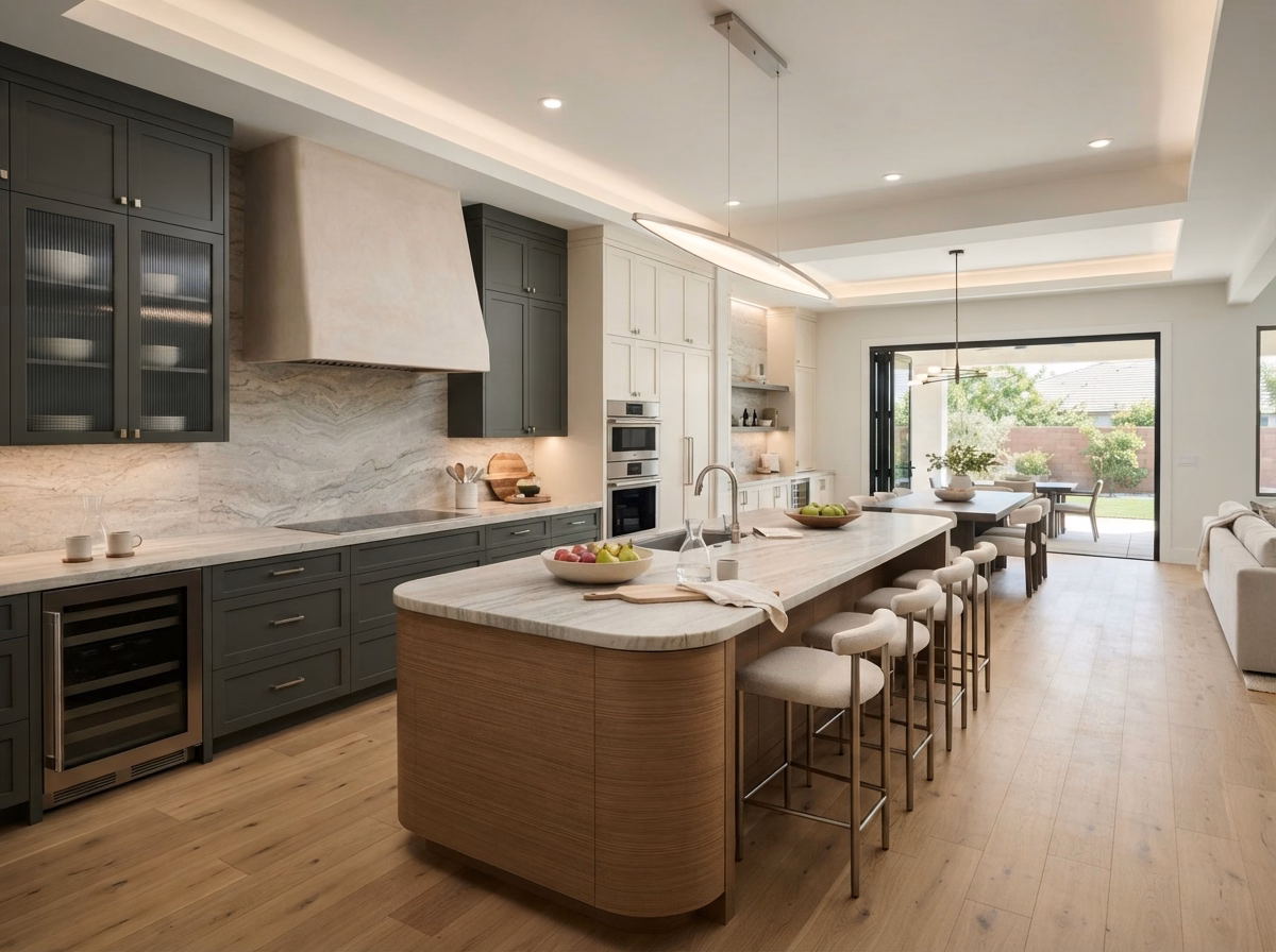 Large Open Concept Kitchen in San Bernardino County.