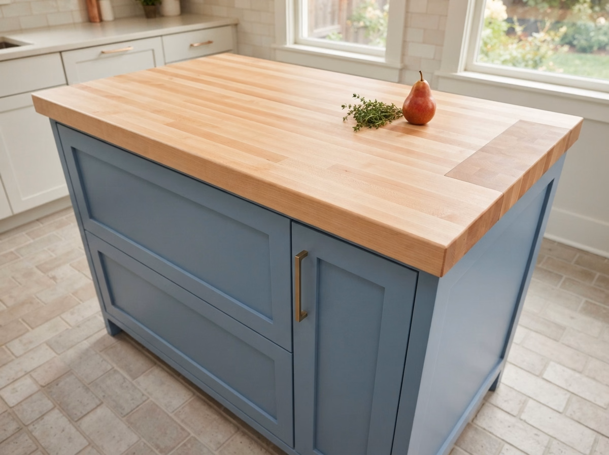 Butcher Block Island Countertop | San Bernardino County Butcher Block Island Countertop in San Bernardino County.