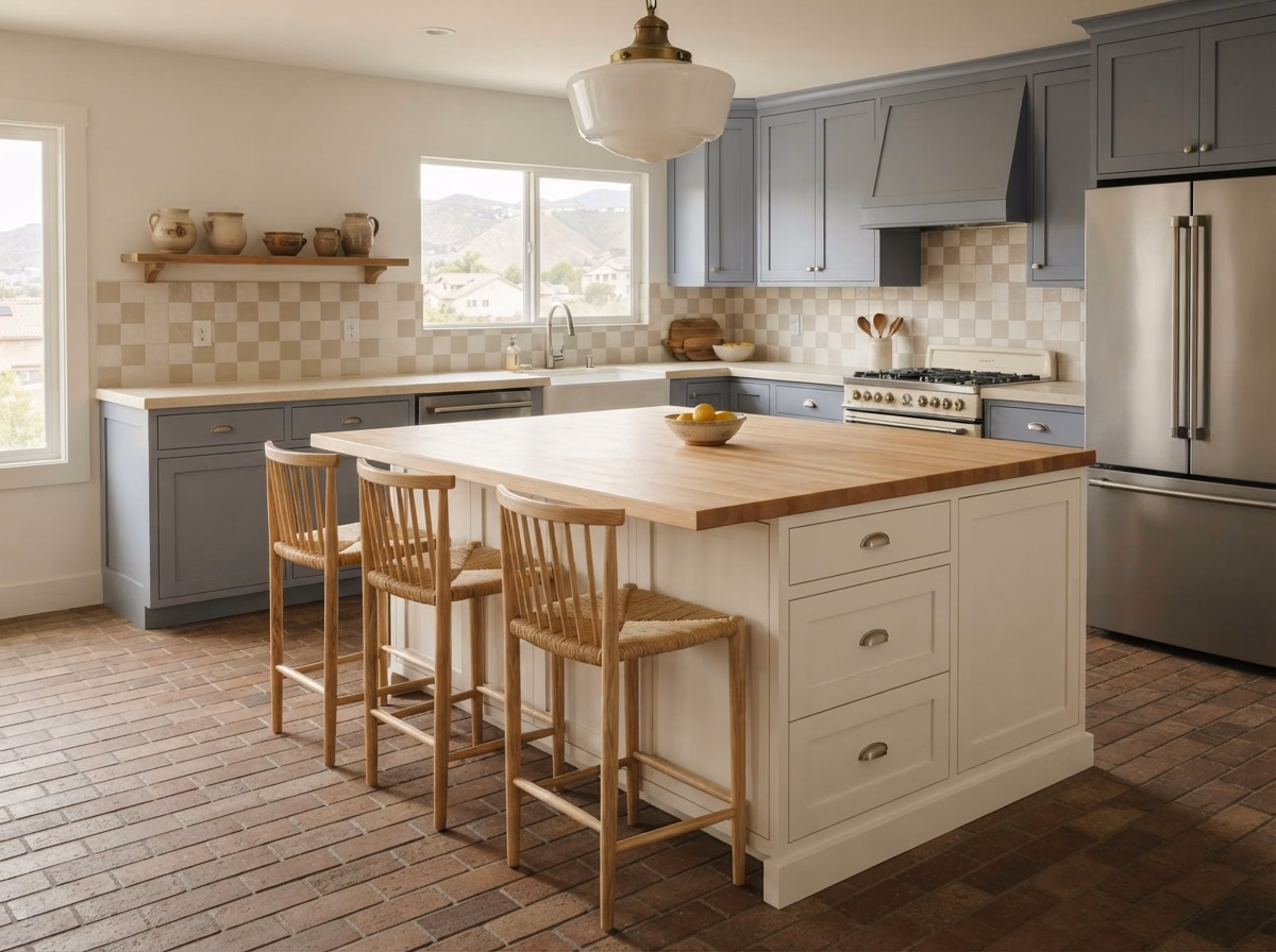 Farmhouse Butcher Block Island | San Bernardino County Farmhouse Butcher Block Island in San Bernardino County.
